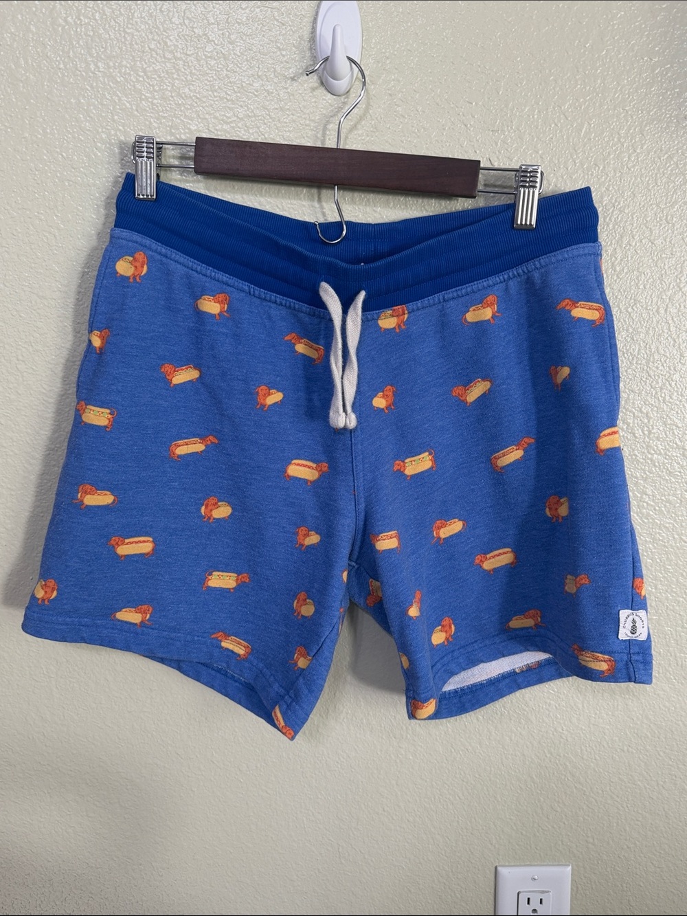 chubbies Blue Hot Dog Print Athletic Shorts